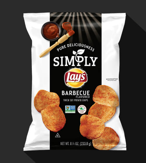 Papas fritas cortadas gruesas LAY'S® Simply sabor BBQ