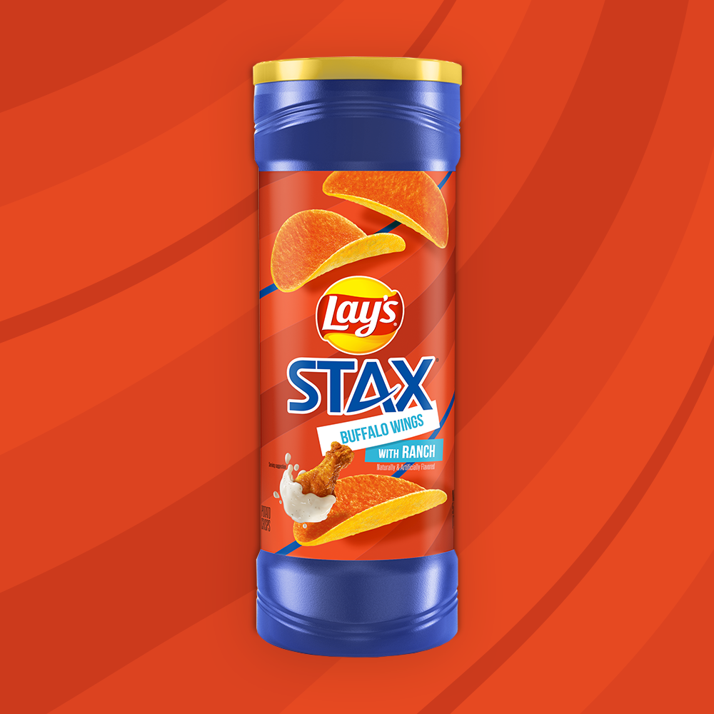 Papas fritas inglesas LAY'S® STAX® sabor alitas de pollo con aderezo Ranch